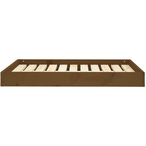  Dnevni ležaj smeđa boja meda 91,5x64x9 cm od masivne borovine Slike