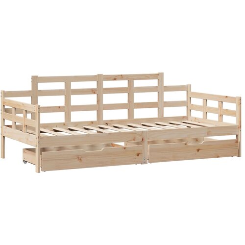 vidaXL Dnevna postelja s predali 90x200cm trdna borovina, (21303425) Cene