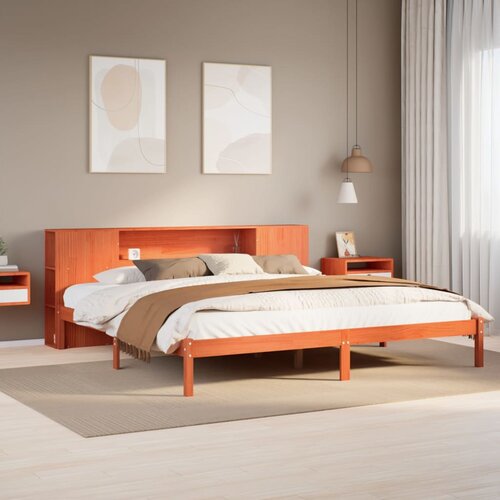 vidaXL Krevet s regalom za knjige bez madraca 180x200 cm od borovine Cijene
