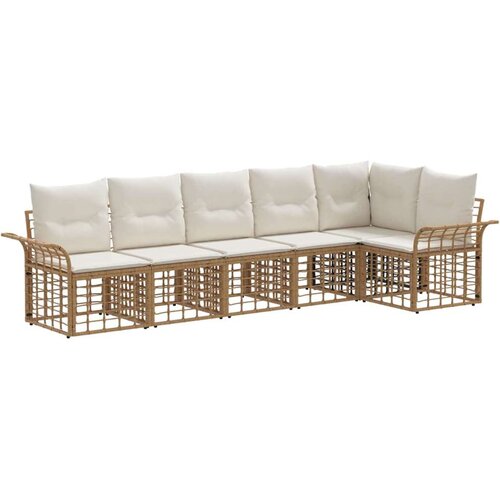  Set vanjskih sofa 6 pcs Prirodna i krema bijela Poliester Cijene