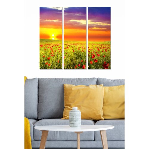 Wallity MDF108571562 multicolor decorative mdf painting (3 pieces) Cene