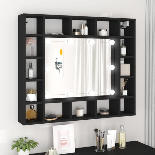 vidaXL LED ormarić s ogledalom crni 91 x 15 x 76 5 cm Cijene