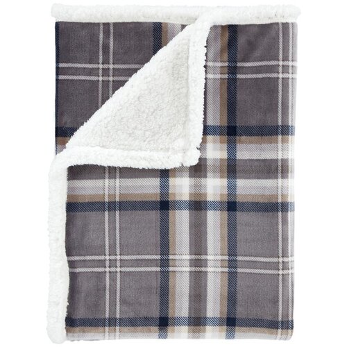 Catherine Lansfield Siva deka od sherpa flisa 130x170 cm Kelso Check – Cijene