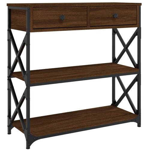 Maison Chic konzolna miza - miza ob steni rjav hrast 75x28x75 cm inženirski les, (21786008) Slike