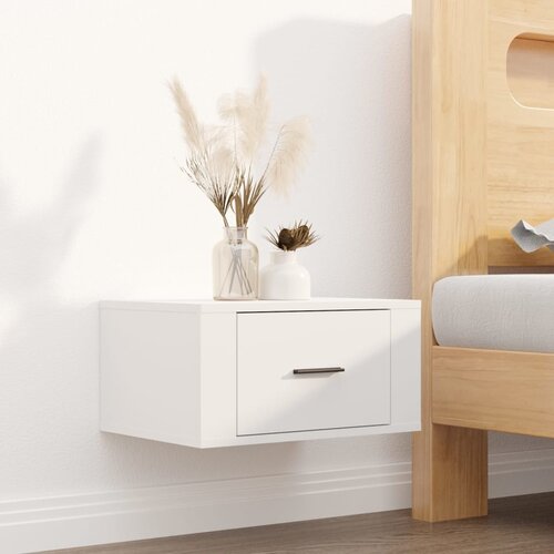 The Living Store Stenska nočna omarica bela 50x36x25 cm - Stenska Nočna Omarica, (21433102) Slike