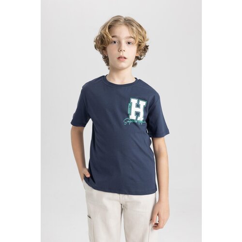 Defacto Boys' Crew Neck Printed Short Sleeve T-Shirt Cene