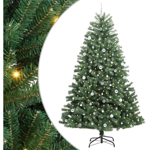  Umjetno božićno drvce s nogom Zelena 240 cm PVC i metal Slike