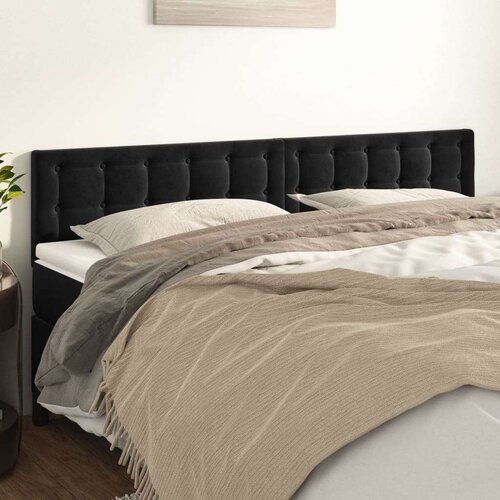  Uzglavlja 2 kom crna 80x5x78/88 cm bar&amp;scaron;unasta Slike