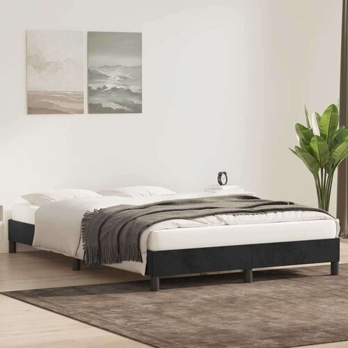 VidaXL Okvir kreveta bez madraca crni 160x210 cm bar&amp;scaron;un Slike