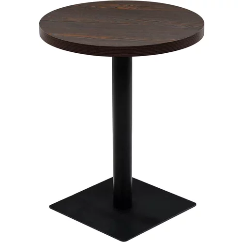vidaXL Okrugli stol za bistro od MDF-a i čelika 60 x 75 cm tamni pepeljasti