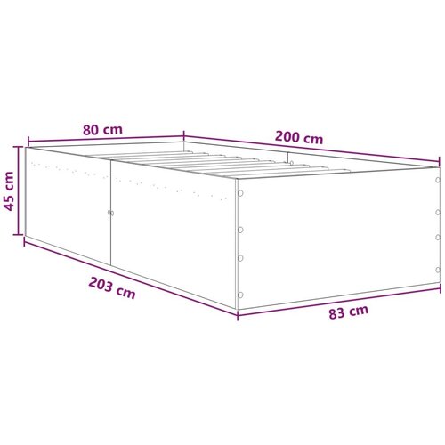  Okvir kreveta za pod Dimljeni hrast 80 x 200 cm - Dimljeni hrast 45 cm 80 x 200 cm Cene
