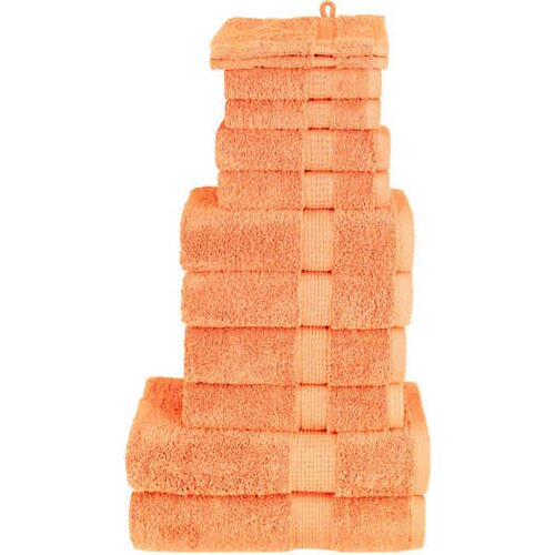 VidaXL Komplet brisač iz bombaža 12-delni SOLUND oranžna 600 gsm Slike