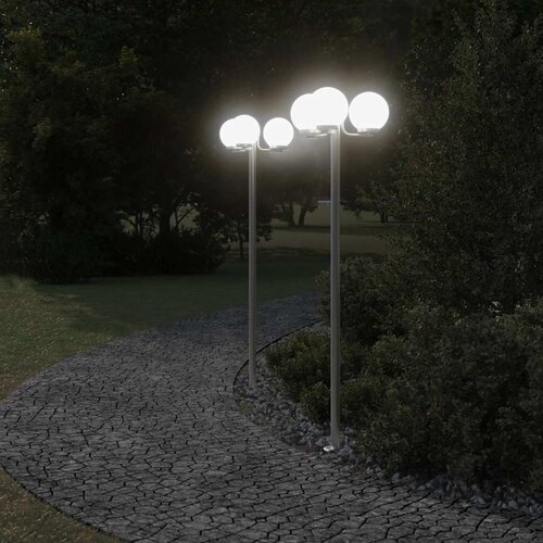  Vanjske podne lampe 2 kom. srebrne 215 cm nehrđajući čelik Cene