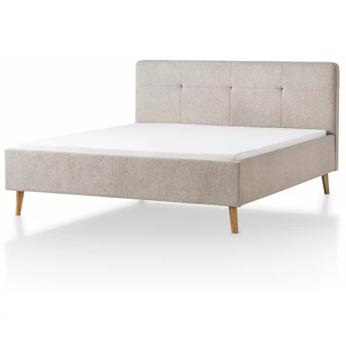 Meise Möbel Siva/rjava oblazinjena zakonska postelja 180x200 cm Smart –