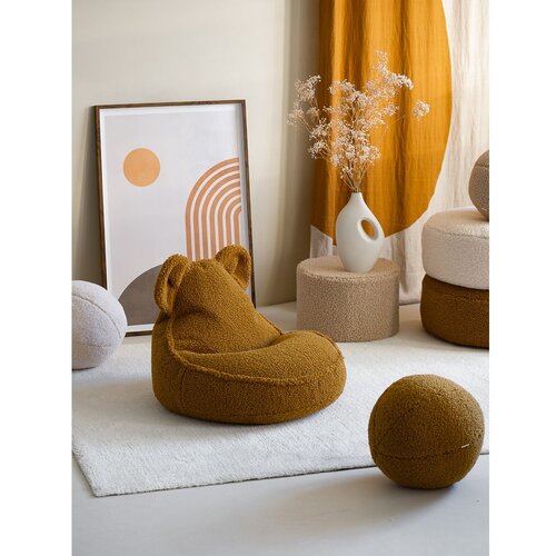 Wigiwama Rjava otro&amp;scaron;ka vreča za sedenje iz tkanine boucl&amp;eacute; Bear &amp;ndash; Slike