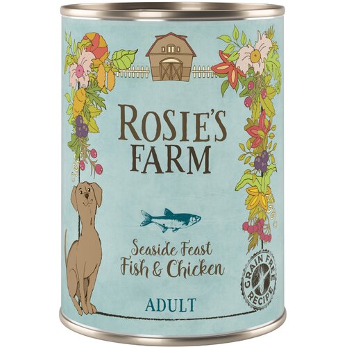  Varčno pakiranje Rosie's Farm Adult 24 x 400 g - Riba & pi&scaron;čanec Cijene