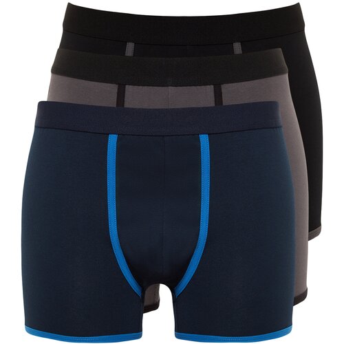 Trendyol Multicolored Men&amp;#039;s Pile Detail 3-Pack Cotton Boxer Slike