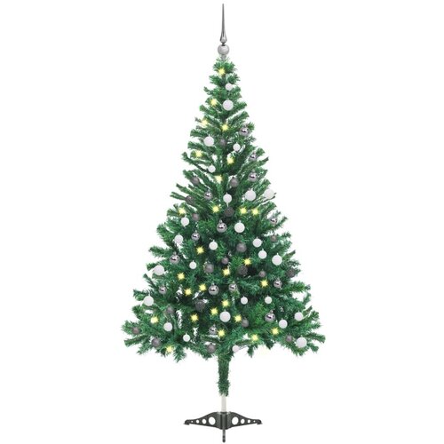vidaXL Umetna novoletna jelka z LED lučkami in bučkami 120 cm 230 vej Cene