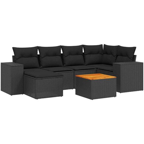  7-dijelni set vrtnih sofa od poliratana s jastucima Slike