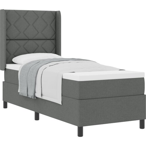 vidaXL Postelja Box Spring z Vzmetnico Temno Siva 80x200 cm, (22050302) Cene