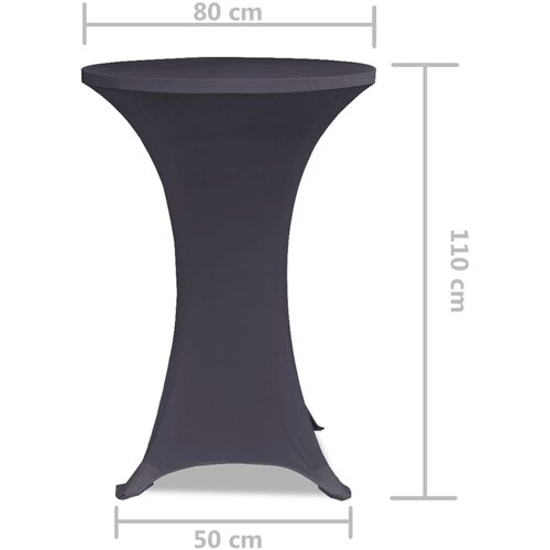  Rastezljivi Stolnjak 2 kom 80 cm Antracit boja Slike