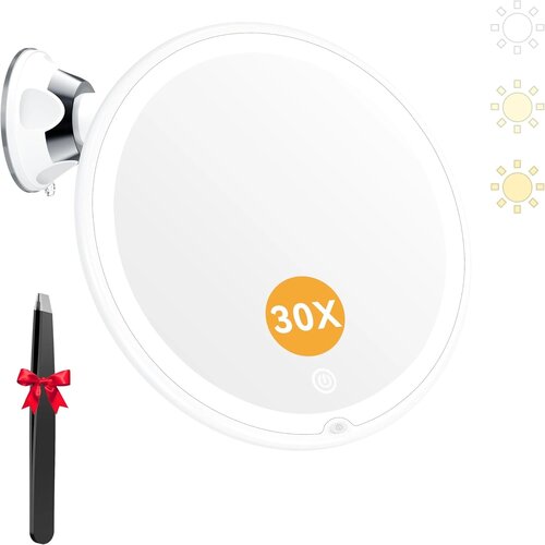 AUXMIR povečevalno LED ogledalo 30x s priseskom Cene