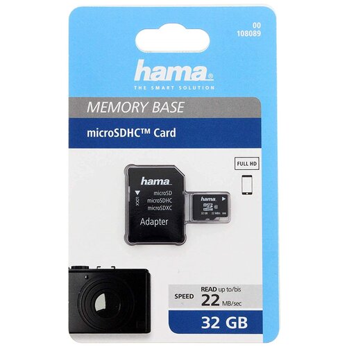Hama microSDHC kartica 32GB klasa10 22MB/s + adapter Slike