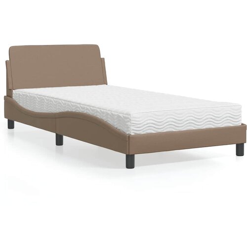  Krevet s madracem Dover boja cappuccina 100 x 200 cm od umjetne kože Cene