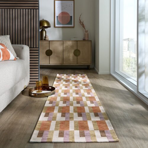 Flair Rugs oranžen/v naravni barvi tekač 60x230 cm riley block geo &amp;ndash; Slike