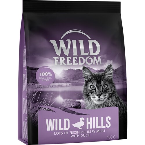 Wild Freedom suha mačja hrana 2 x 400 g po posebni ceni! - Adult "Wild Hills" raca - recept brez žit Cene