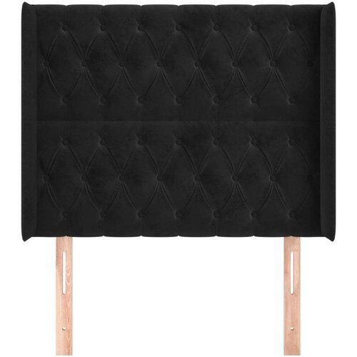  Uzglavlje s u&amp;scaron;ima crno 103x16x118/128 cm bar&amp;scaron;unasto Slike