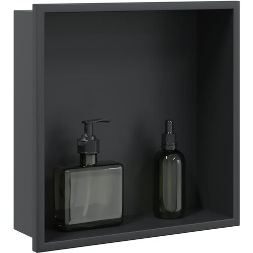 vidaXL Niša za tuš mat crna 32x32x9 cm nehrđajući čelik Cijene