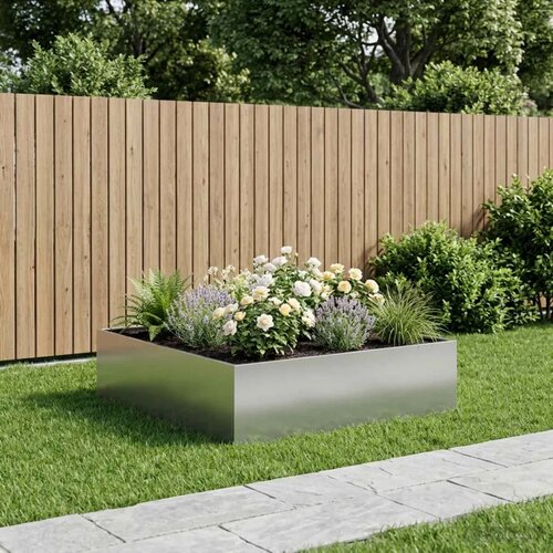  Vrtna saksija Srebrna 100 x 100 x 30 cm Pocinčani čelik - Pocinčani čelik 100 x 100 x 30 cm 1 Cijene