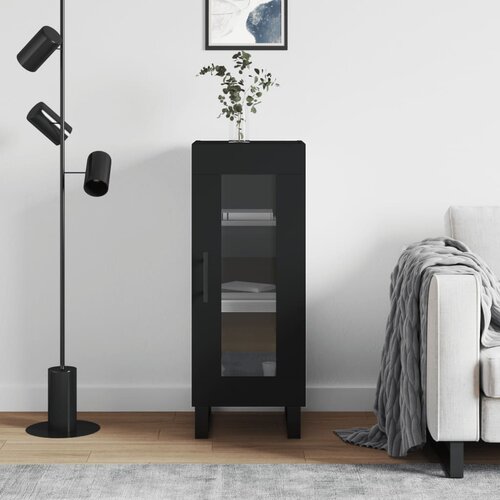 vidaXL Komoda crna 34 5 x 34 x 90 cm od konstruiranog drva Cijene