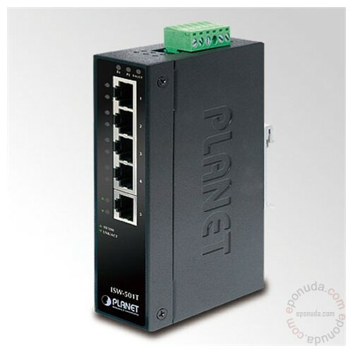 Planet 5-port 10/100Mbps Fast Ethernet Industrial Switch, IP30, ISW-501T svič Slike