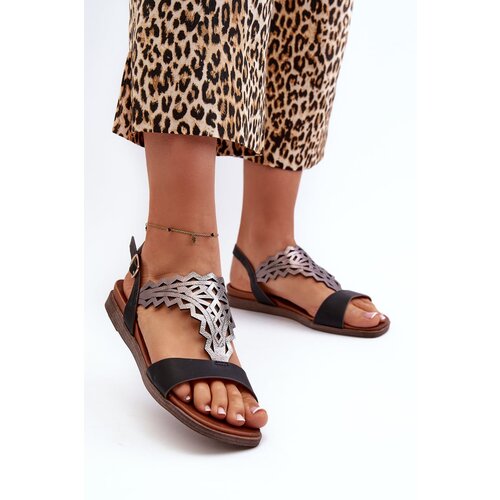 Kesi Sergio Leone Women&amp;#039;s Flat Sandals Black Slike