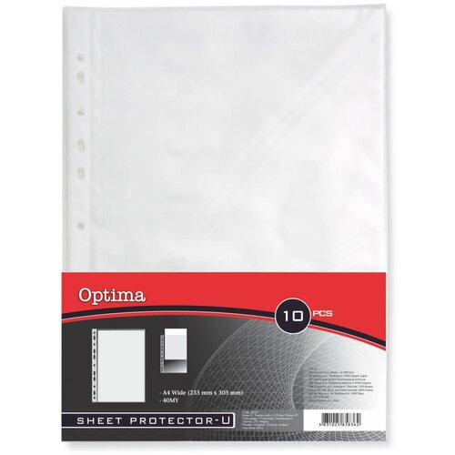 Optima Vložna PVC U mapa A4 40 mic, 10 kosov Cene