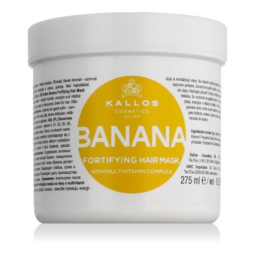 Kallos Cosmetics Banana maska za kosu o&scaron;tećenu kosu suha kosa 275 ml za žene Cijene