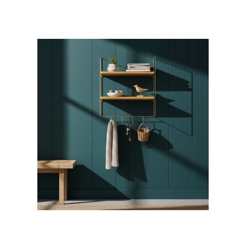 Hanah home Zidna polica, 58x42x15cm, Crna Slike
