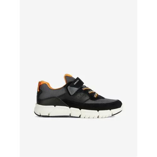 Geox Orange and Black Boys Sneakers with Suede Details - Boys
