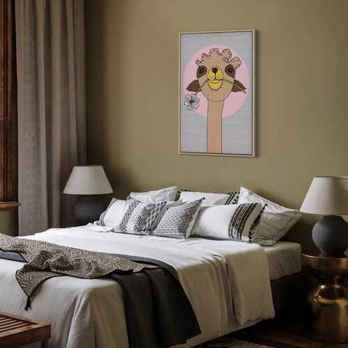  Slika - Happy Llama (1 Part) Vertical 60x90 U prirodnom drvenom okviru Slike