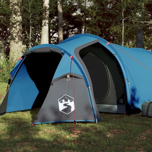 vidaXL Šator za kampiranje za 3 osobe plavi 370x185x116 cm taft 185T