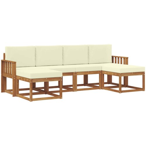  Set vanjskih sofa 6 kom. Prirodna i krem Smeđa 249 x 122,5 x 73 cm Slike