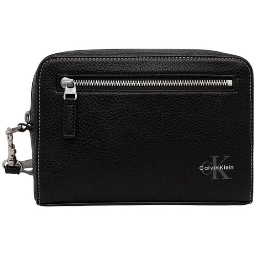 Calvin Klein Jeans Torbice BOLD PEBBLE POUCH W/ HANDLE LV04D1271G Črna Cene