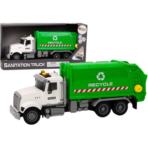 Kamion za smeće Garbage sa zvučnim efektima - bijelo/zeleni Slike