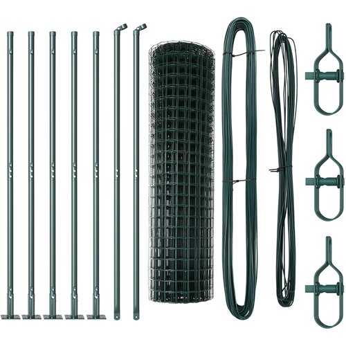 VidaXL Euro Ograda Set od 2 Zelena PVC obloženi metal 10 x 0.8 m Slike