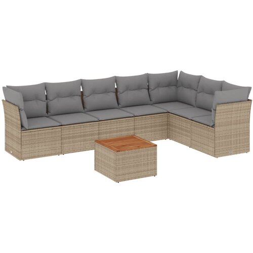 Maison Chic Seti vrtnega pohištva - Vrtna garnitura - Vrtni pohištvo set 8-delna z blazinami bež poli ratan, (21800845) Cene