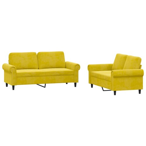 VidaXL 2-dijelni set sofa s jastucima žuti bar&amp;scaron;unasti Slike