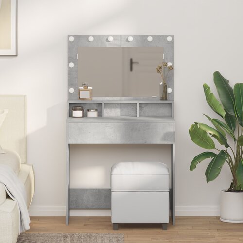 vidaXL beton siva iverna plošča 79 x 41 x 135 cm toaletna miza Cene