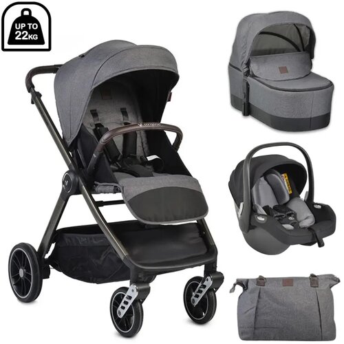 Kolica za bebe macan 3u1 isize sedi&amp;scaron;te &amp;ndash; grey 0+ Slike